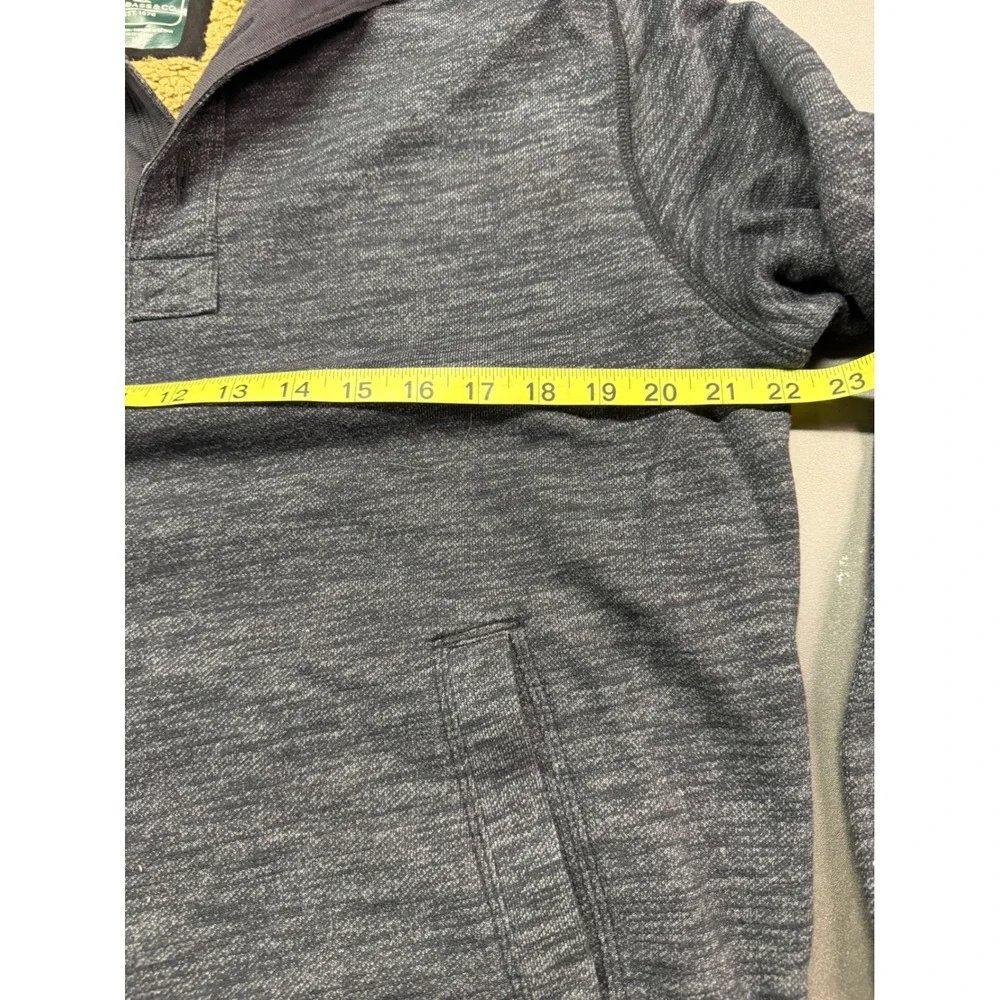 G.H. Bass & Co Mens Medium‎ Gray Heather Sherpa Lined Quarter Button Pullover